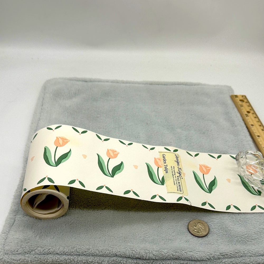 Vintage Garden Tulip Design Edge Wall Border #27101 Run #19964 (New)